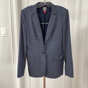 Vince Camuto blue print patterned blazer